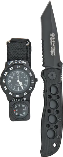 Smith & Wesson Special Ops Watch-Knife Combo Knives SWWSO2
