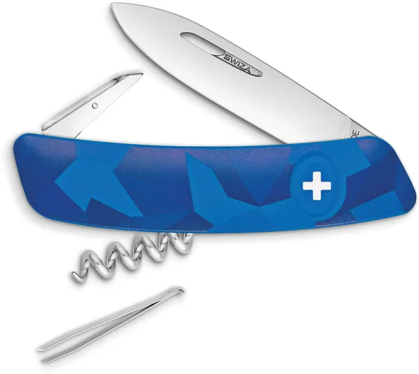 Swiza C01 Button Lock Blue Camo SZA102030