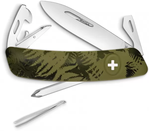 Swiza C04 Button Lock Green Camo SZA402050