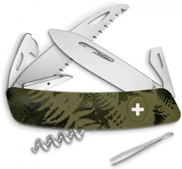 Swiza C05 Button Lock Green Camo SZA502050
