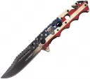 Tac Force Flag/Skull Linerlock A/O - TF809F
