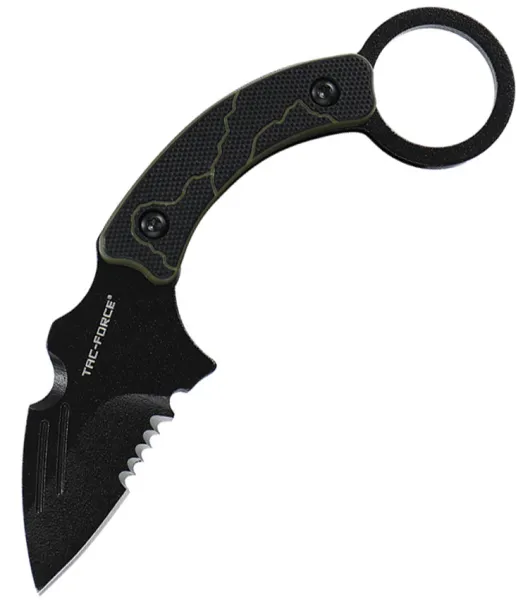 Tac Force Fixed Blade Black-Grn TFFIX111BG
