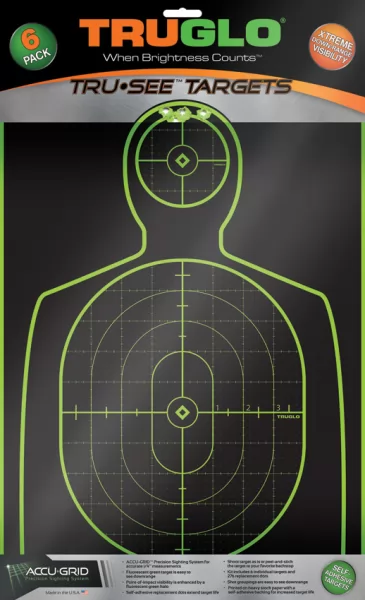 TRUGLO Tru-See Handgun Target 6pk TG13A6