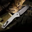 Tekto Knives F3 Charlie Button Lock Gray TKTF3GGRBK1