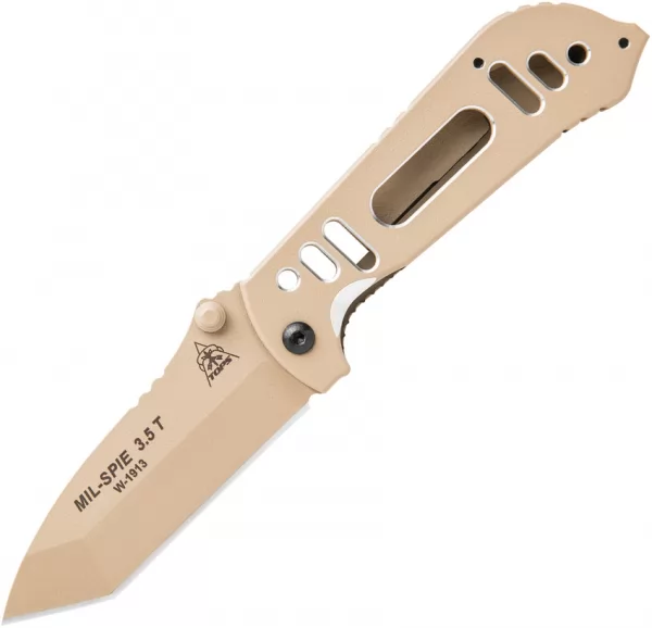 TOPS Mil SPIE Linerlock Tan knives TPMIL35T05