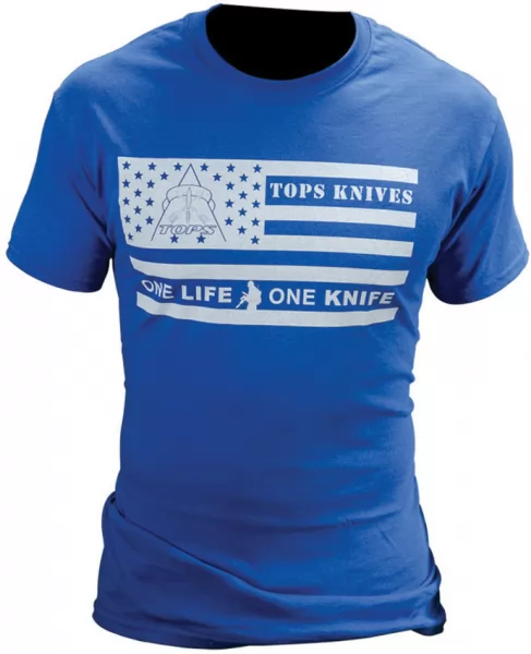 TOPS T-Shirt Flag Logo Blue Medium knives TPTSFLAGBLUM
