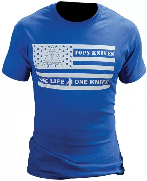 TOPS T-Shirt Flag Logo Blue XL knives TPTSFLAGBLUXL