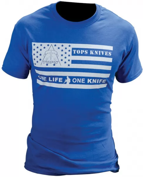 TOPS T-Shirt Flag Logo Blue XXL knives TPTSFLAGBLUXXL