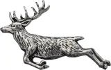TS Brown Springing Stag Lapel Pin - TSBA60