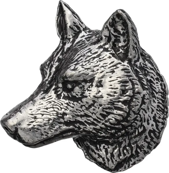 TS Brown Wolf Head Pin TSBA66