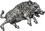 TS Brown Wild Boar Pin - TSBA68