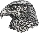 TS Brown Hawk Head Pin - TSBB32
