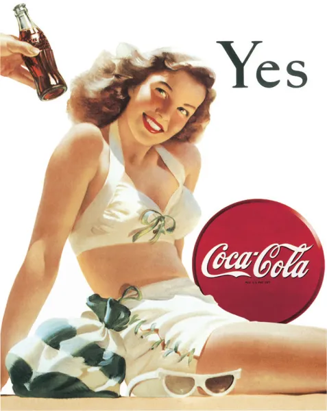 Tin Signs Coke Yes White Bathing Suit TSN1056