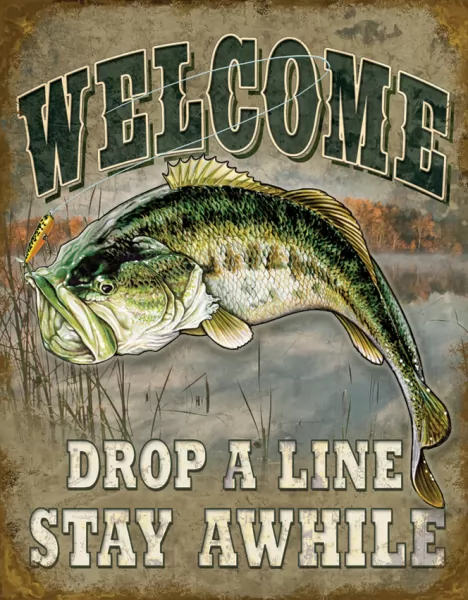 Tin Signs Welcome Bass Fishing TSN1669