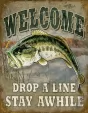 Tin Signs Welcome Bass Fishing - TSN1669