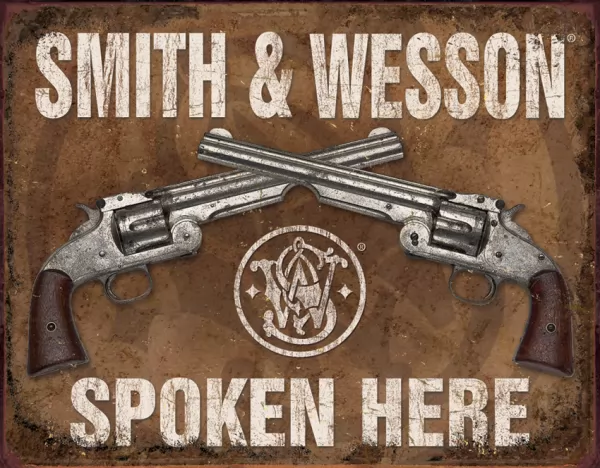 Tin Signs S&W Spoken Here TSN1849