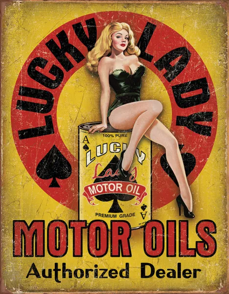 Tin Signs Lucky Lady Motor Oils TSN1998