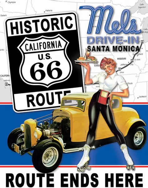 Tin Signs Mels Diner Route 66 Sign TSN2289