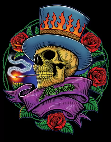 Tin Signs Poison Rose Skull TSN2491