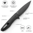 TRIVISA Hummingbird Linerlock Blk Mic TVJM07BM14