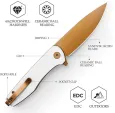 TRIVISA Hummingbird Linerlock Wht G10 TVJM07WG14