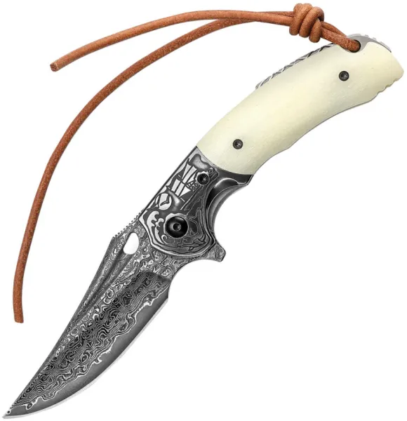 TRIVISA Puppis-02 Linerlock Damascus TVJS02WBDP TRIVISA Puppis-02 Linerlock Damascus TVJS02WBDP