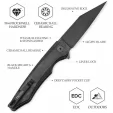 TRIVISA Lynx Linerlock Blackout TVTY02M14