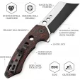 TRIVISA Mensae Linerlock Black-Red TVTY04RB154G