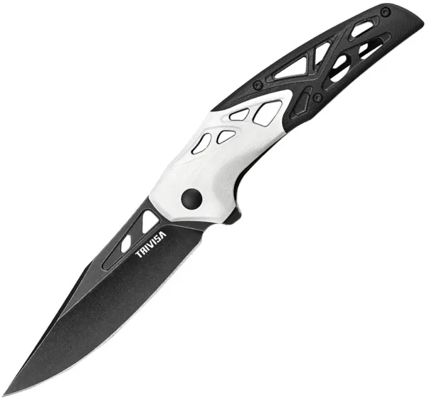 TRIVISA Leo-03 Linerlock Black-White TVXW02WBKG TRIVISA Leo-03 Linerlock Black-White TVXW02WBKG