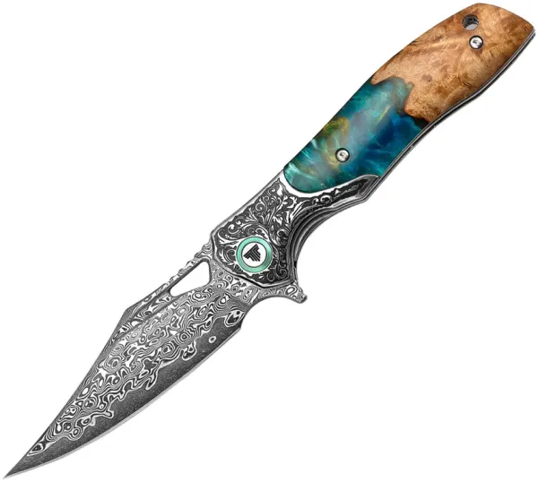 TRIVISA Apus-07 Linerlock Damascus TVYZ02LRWD TRIVISA Apus-07 Linerlock Damascus TVYZ02LRWD