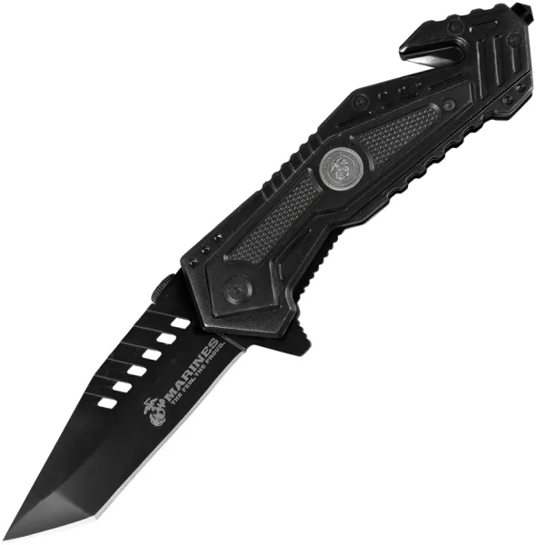 USMC Salvager Rescue Linerlock A-O knives USMA1033BK
