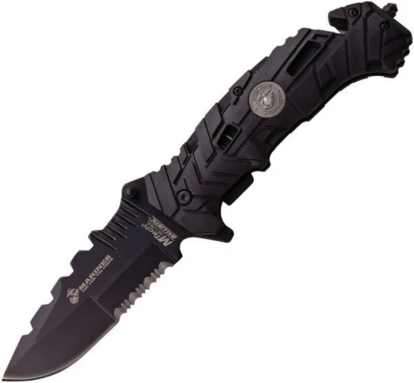 USMC Linerlock A-O Black knives USMA1049BK