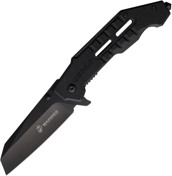 USMC Linerlock A-O G10 Black knives USMA3002BK