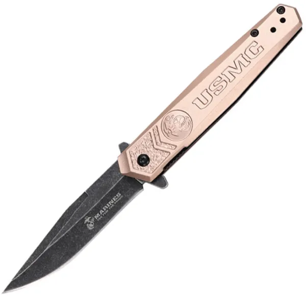 USMC Linerlock A-O Tan knives USMA3009TN