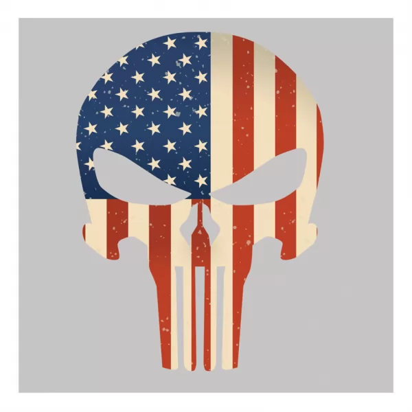 United States Tactical Sticker USA Flag Skull USTBS756