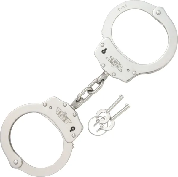 Uzi Handcuffs Silver finish knives UZIHCCS