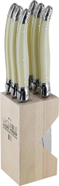 Andre Verdier Laguiole Steak Knife Set White VER706IBBP