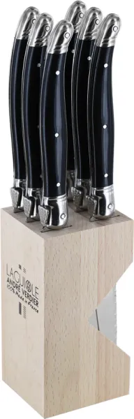 Andre Verdier Laguiole Steak Knife Set Black VER706NBBP