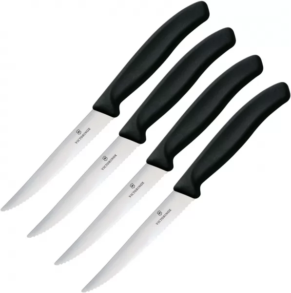 Victorinox Steak Knife Set 4pc Black knives VN6723320X1
