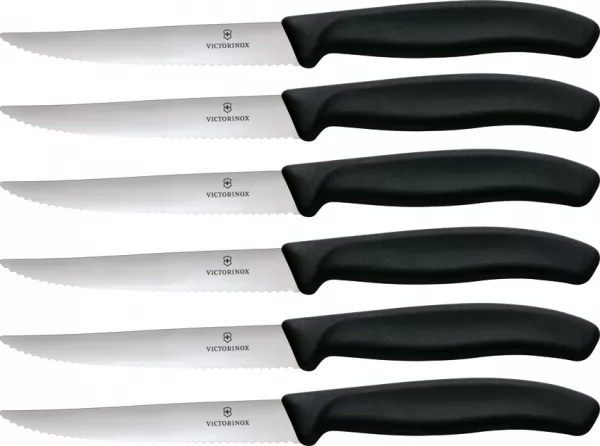 Victorinox Steak Knife Set 6pc Black knives VN6723320X2