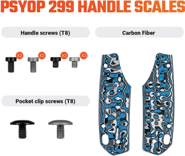 Vosteed Psyop 299 Handle CF Blue VOSW0401