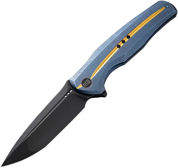 We Knife Co Ltd Blue Titanium Handle With Gold WE01J3