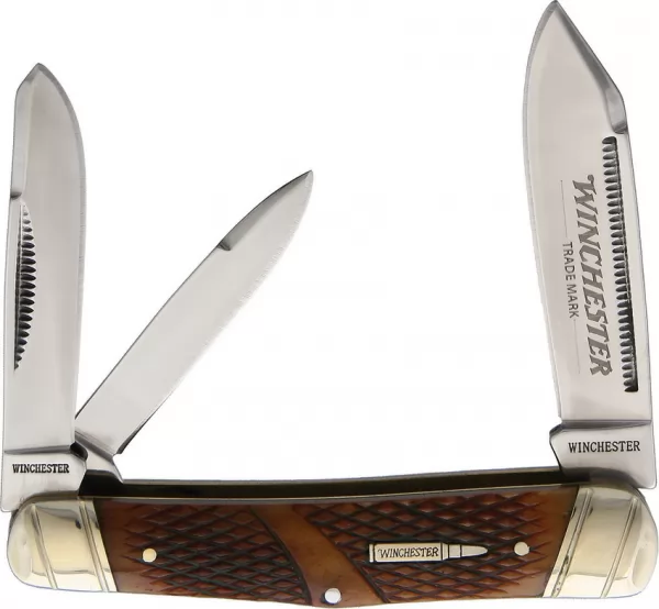 Winchester Whittler Brown Checkered Bone knives - multitools WN29046C