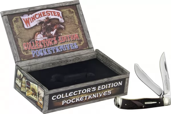 Winchester Trapper Brown Checkered Bone knives - multitools WN2904C