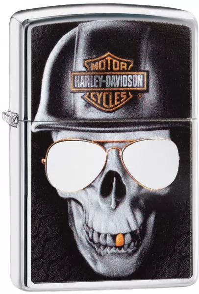 Zippo Harley Davidson Skull lights ZO06740