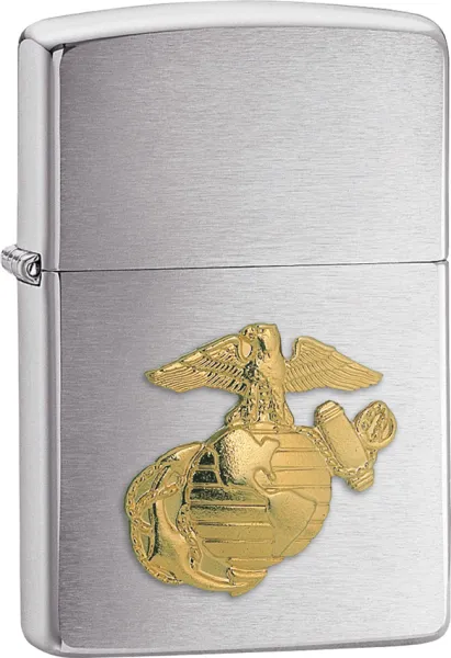 Marine Emblem Lighter ZO10500 Chrome Gold Tone