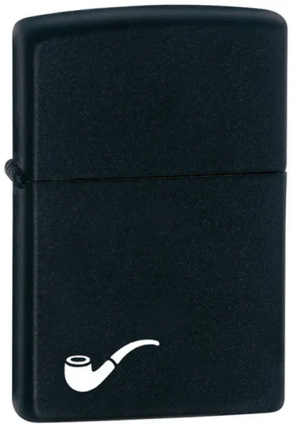 Pipe Lighter Black Matte White Pipe Image ZO11800 