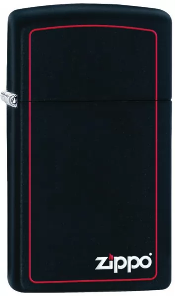 Zippo Slim Black Red Border lights ZO12050