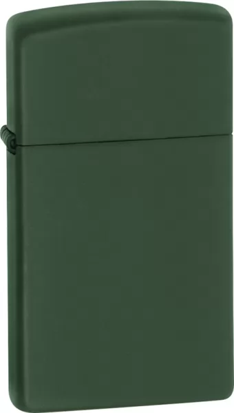 Zippo Slim Lighter Matte Green lights ZO13340