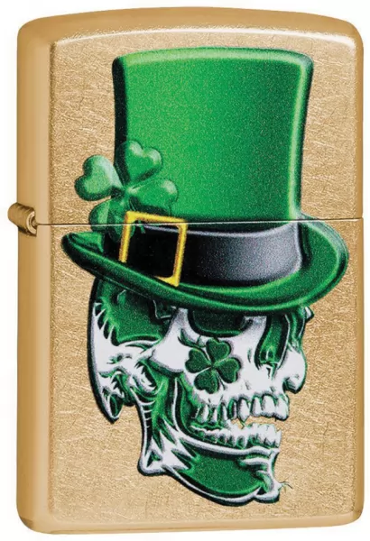 Zippo Irish Skull Lighter lights ZO14086